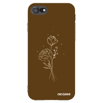 Picasee silikonska prozirna maskica za Apple iPhone 7 - Brown flowers