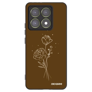 Picasee crna silikonska maskica za Xiaomi 14T - Brown flowers