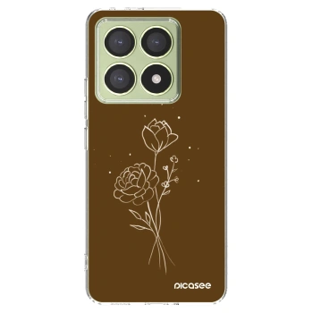 Picasee silikonska prozirna maskica za Xiaomi 14T - Brown flowers