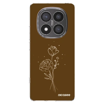 Picasee silikonska prozirna maskica za Xiaomi Redmi Note 14 Pro+ 5G - Brown flowers
