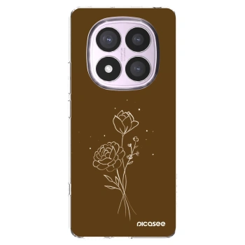 Picasee silikonska prozirna maskica za Xiaomi Redmi Note 14 Pro 5G - Brown flowers