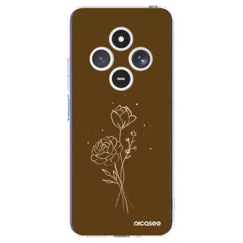 Picasee silikonska prozirna maskica za Xiaomi Redmi 14C - Brown flowers