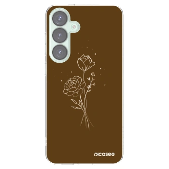 Picasee silikonska prozirna maskica za Samsung Galaxy S25+ 5G - Brown flowers