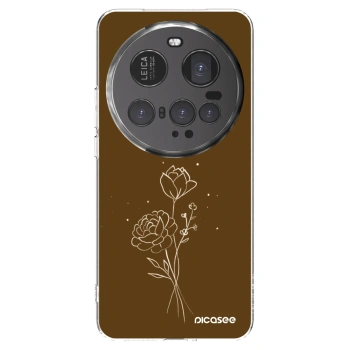 Picasee silikonska prozirna maskica za Xiaomi 15 Ultra - Brown flowers
