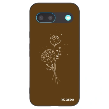Picasee crna silikonska maskica za Google Pixel 8 - Brown flowers