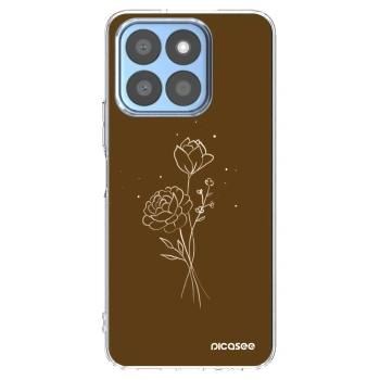 Picasee silikonska prozirna maskica za Honor X8c - Brown flowers