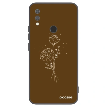Picasee crna silikonska maskica za Xiaomi Redmi Note 7 - Brown flowers