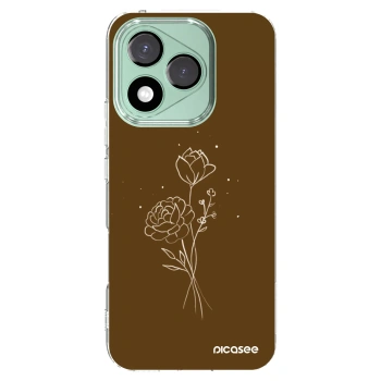 Picasee silikonska prozirna maskica za Honor 400 Lite 5G - Brown flowers