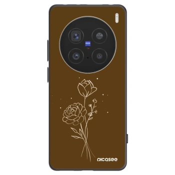 Picasee crna silikonska maskica za Vivo X200 Pro - Brown flowers