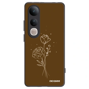 Picasee crna silikonska maskica za Vivo V50 Lite 5G - Brown flowers