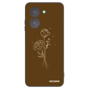 Picasee crna silikonska maskica za Xiaomi Redmi A5 - Brown flowers