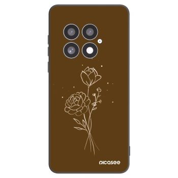 Picasee crna silikonska maskica za OnePlus 13 5G - Brown flowers