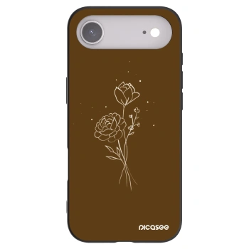 Picasee crna silikonska maskica za Apple iPhone Air - Brown flowers