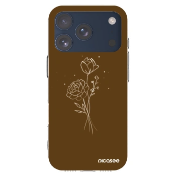 Picasee silikonska prozirna maskica za Apple iPhone 17 Pro - Brown flowers