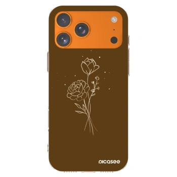Picasee silikonska prozirna maskica za Apple iPhone 17 Pro Max - Brown flowers