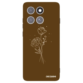Picasee crna silikonska maskica za Motorola Edge 60 Pro - Brown flowers