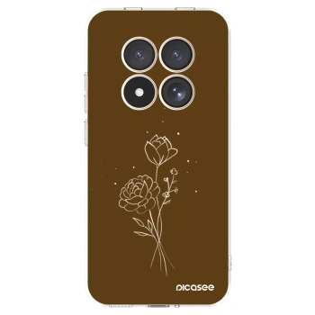 Picasee silikonska prozirna maskica za Xiaomi Redmi Note 15 Pro 4G - Brown flowers