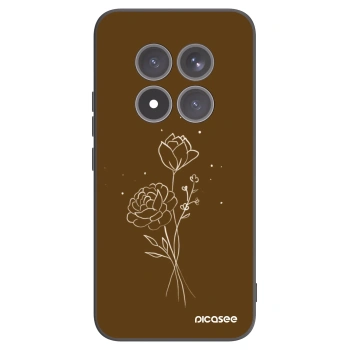 Picasee crna silikonska maskica za Xiaomi Redmi Note 15 Pro+ - Brown flowers