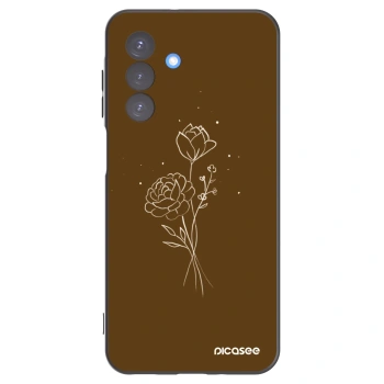 Picasee crna silikonska maskica za Samsung Galaxy A17 5G - Brown flowers