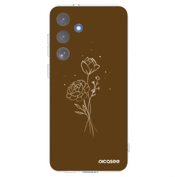 Picasee silikonska prozirna maskica za Samsung Galaxy S25 FE 5G - Brown flowers