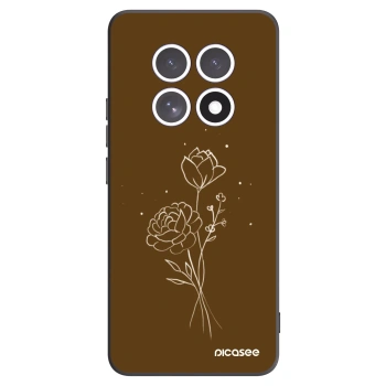 Picasee crna silikonska maskica za Xiaomi Redmi Note 15 - Brown flowers