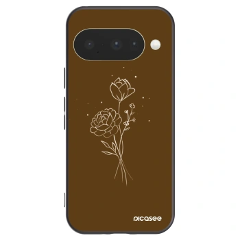Picasee crna silikonska maskica za Google Pixel 10 - Brown flowers