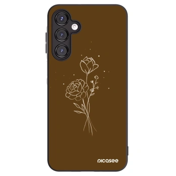 Picasee crna silikonska maskica za Samsung Galaxy A16 4G - Brown flowers