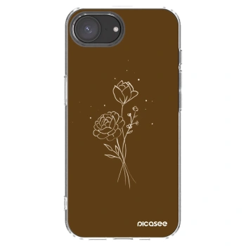 Picasee silikonska prozirna maskica za Apple iPhone 17e - Brown flowers