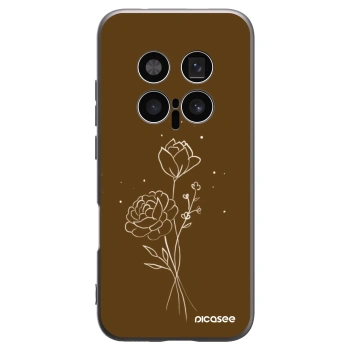 Picasee crna silikonska maskica za Honor Magic8 Pro 5G - Brown flowers