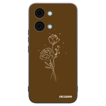 Picasee crna silikonska maskica za Xiaomi Poco X8 Pro Max - Brown flowers