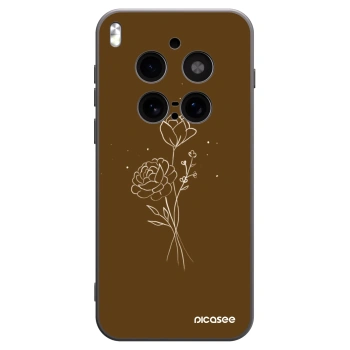 Picasee crna silikonska maskica za Vivo X300 Pro - Brown flowers