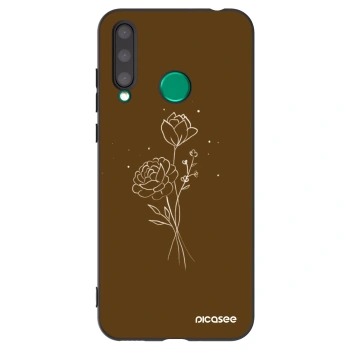 Picasee crna silikonska maskica za Honor 20 Lite - Brown flowers
