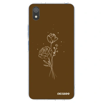 Picasee silikonska prozirna maskica za Xiaomi Redmi 7A - Brown flowers