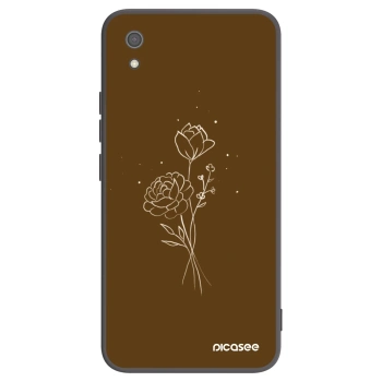 Picasee crna silikonska maskica za Xiaomi Redmi 7A - Brown flowers