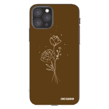Picasee silikonska prozirna maskica za Apple iPhone 11 Pro - Brown flowers
