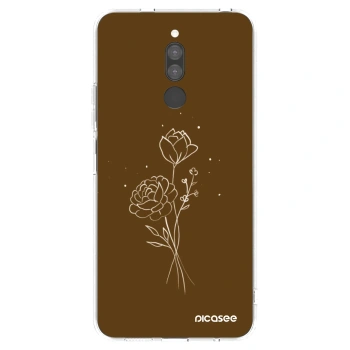 Picasee silikonska prozirna maskica za Xiaomi Redmi 8 - Brown flowers