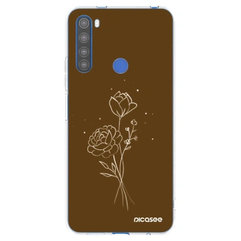 Picasee silikonska prozirna maskica za Xiaomi Redmi Note 8T - Brown flowers
