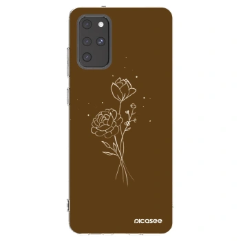 Picasee silikonska prozirna maskica za Samsung Galaxy S20+ G985F - Brown flowers