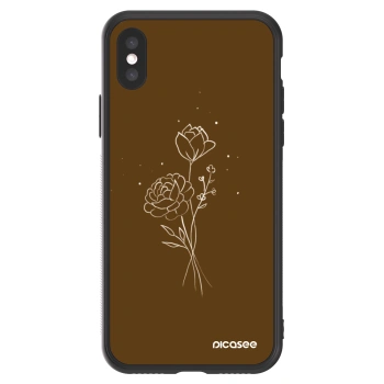 Picasee ULTIMATE CASE za Apple iPhone X/XS - Brown flowers