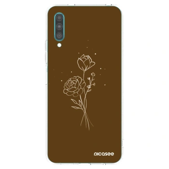 Picasee silikonska prozirna maskica za Samsung Galaxy A30s A307F - Brown flowers