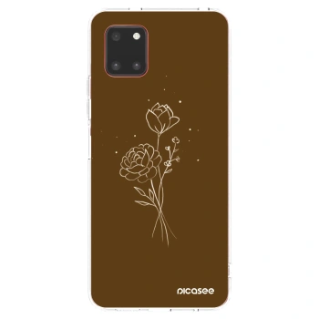 Picasee silikonska prozirna maskica za Samsung Galaxy Note 10 Lite N770F - Brown flowers
