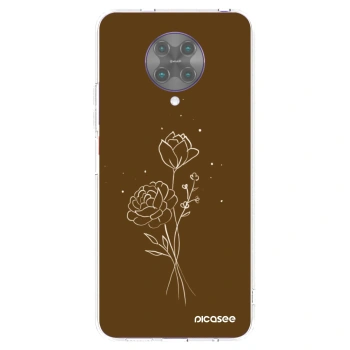 Picasee silikonska prozirna maskica za Xiaomi Poco F2 Pro - Brown flowers