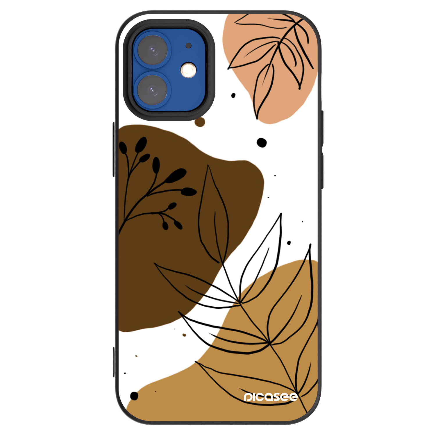 Picasee crna silikonska maskica za Apple iPhone 12 mini - Boho style