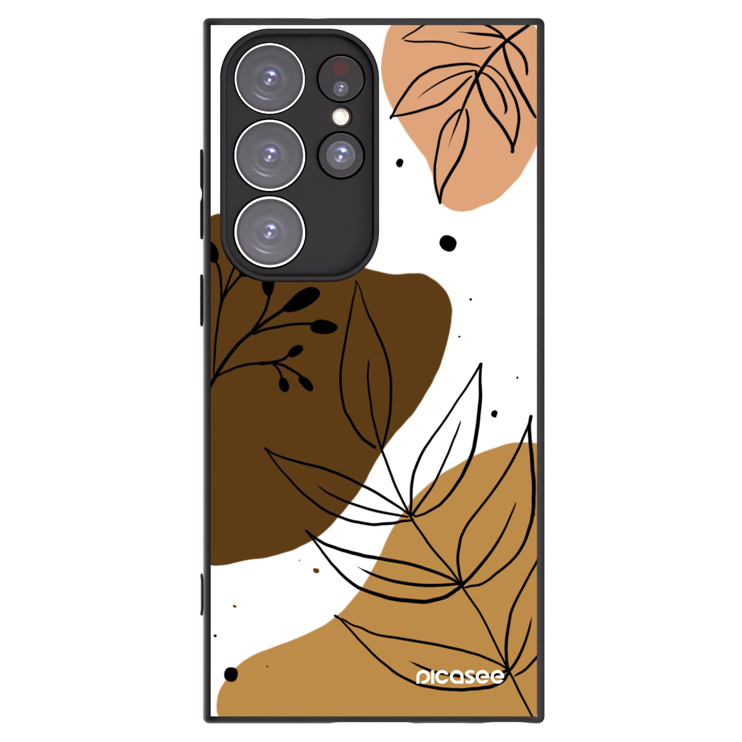 Picasee crna silikonska maskica za Samsung Galaxy S23 Ultra 5G - Boho style