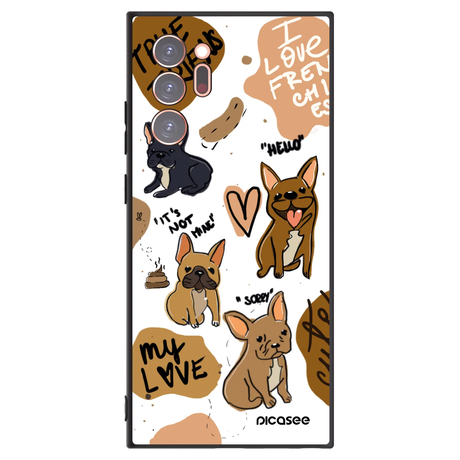 Picasee crna silikonska maskica za Samsung Galaxy Note 20 Ultra - Frenchies