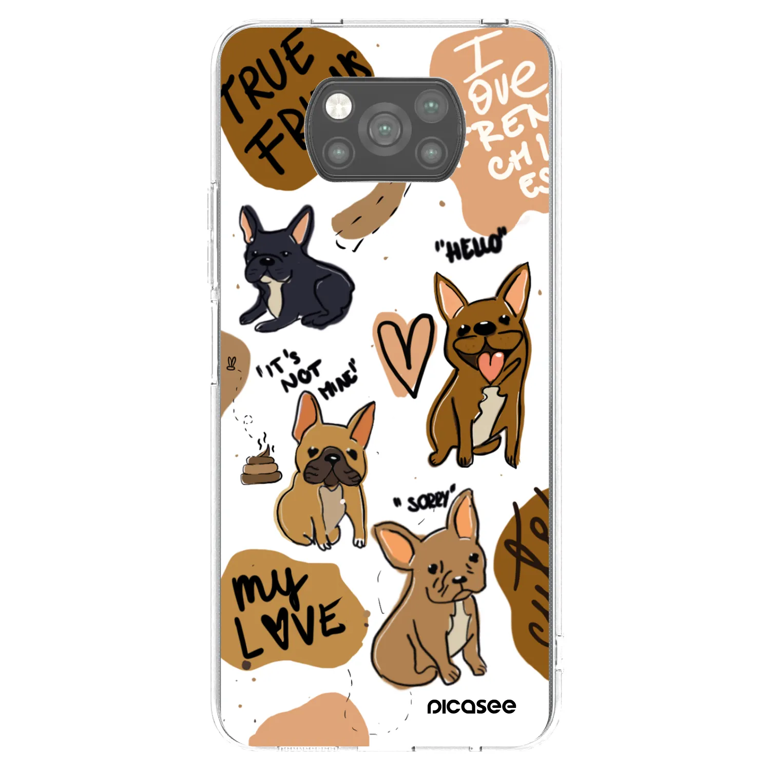 Picasee crna silikonska maskica za Xiaomi Poco X3 - Frenchies