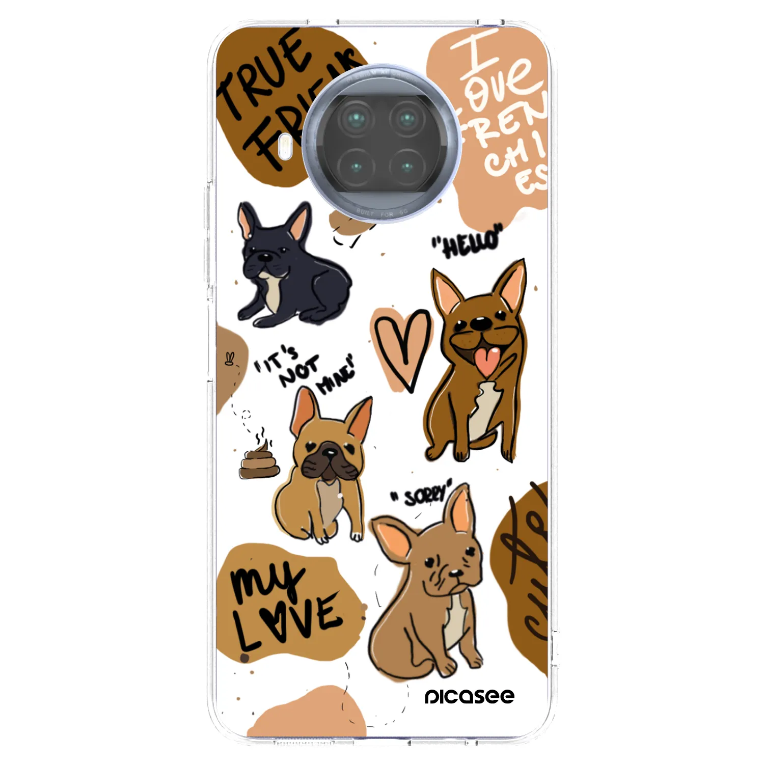 Picasee silikonska prozirna maskica za Xiaomi Mi 10T Lite - Frenchies
