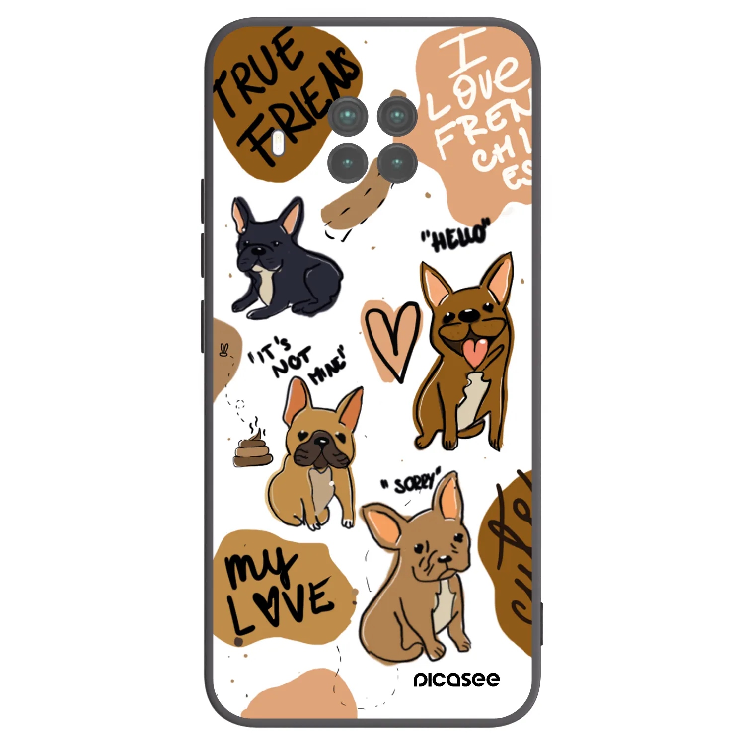 Picasee crna silikonska maskica za Xiaomi Mi 10T Lite - Frenchies