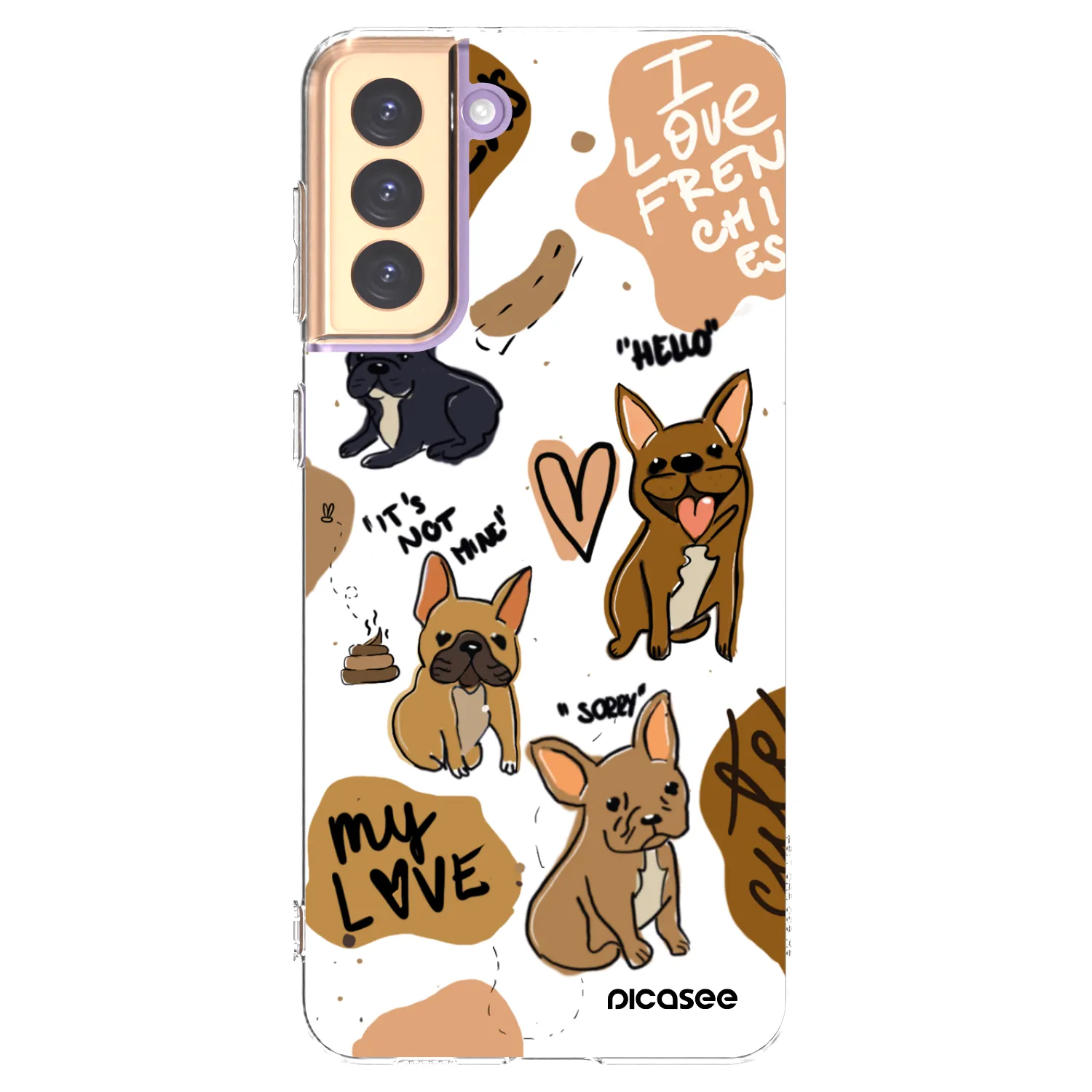 Picasee silikonska prozirna maskica za Samsung Galaxy S21+ 5G G996F - Frenchies