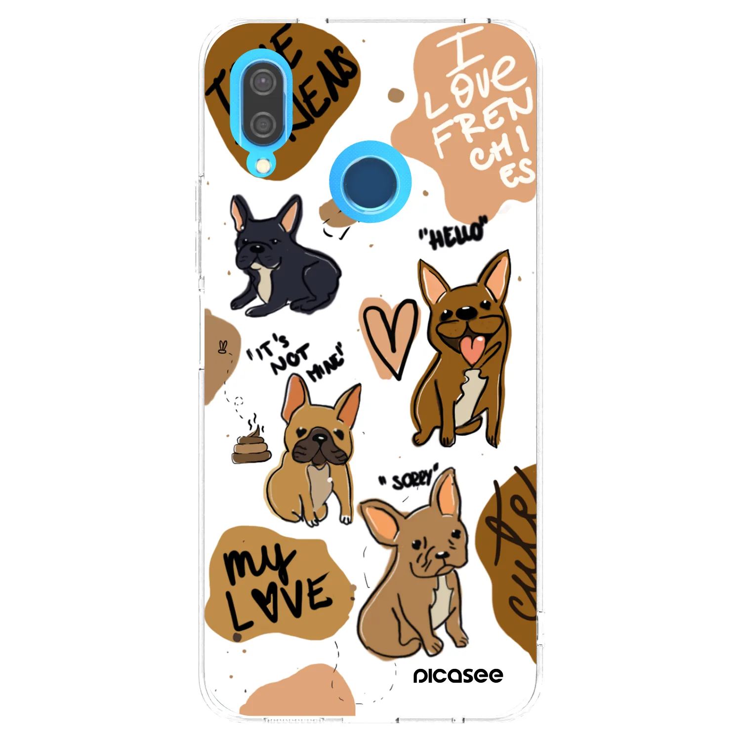 Picasee silikonska prozirna maskica za Huawei P20 Lite - Frenchies